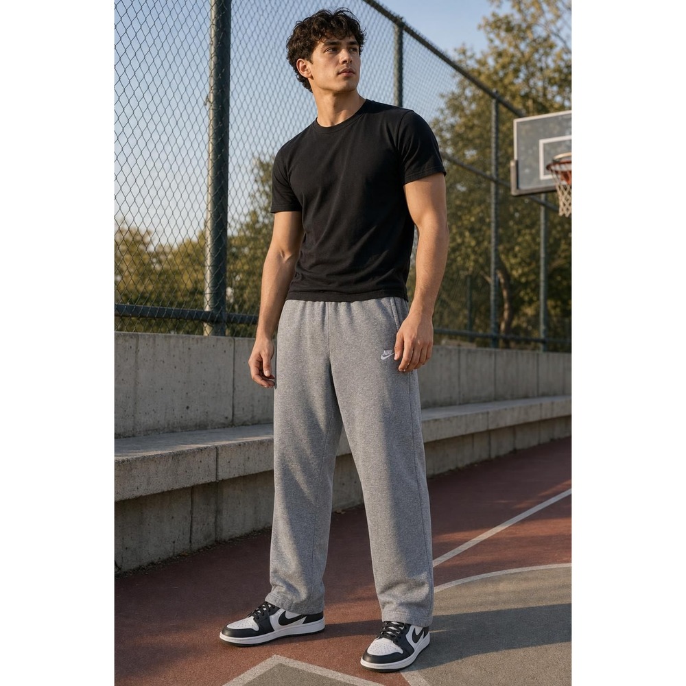 Nike Club Fleece Bungee Sweatpants Men's S Gray Heather Streetwear
